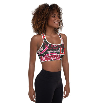 Love Love Love Padded Sports Bra - Trump Tees