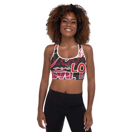 Love Love Love Padded Sports Bra - Trump Tees