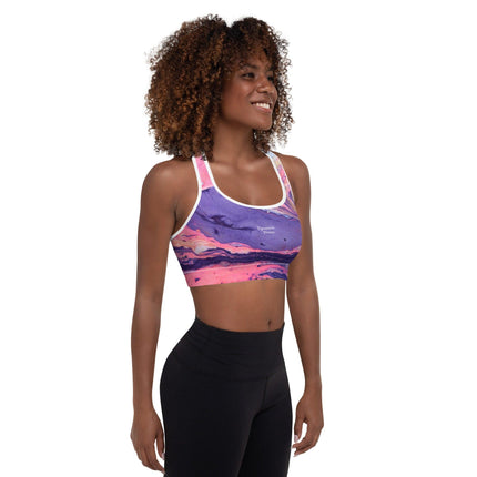 Marbled Padded Sports Bra - Trump Tees