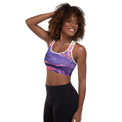 Marbled Padded Sports Bra - Trump Tees