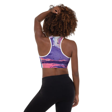 Marbled Padded Sports Bra - Trump Tees