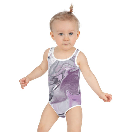 Marbled Purple Kids Swimsuit - Trump Tees