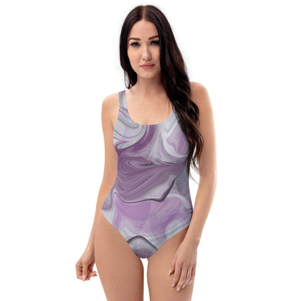 Marbled Purple One - Piece Swimsuit - Trump Tees