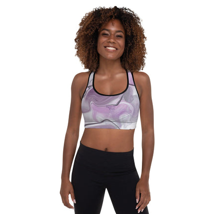 Marbled Purple Padded Sports Bra - Trump Tees