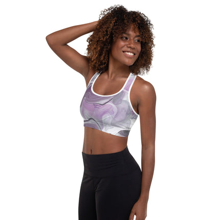 Marbled Purple Padded Sports Bra - Trump Tees