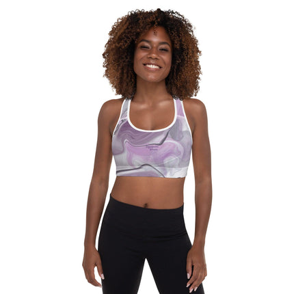 Marbled Purple Padded Sports Bra - Trump Tees