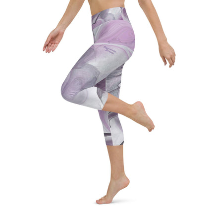 Marbled Purple Yoga Capri Leggings - Trump Tees