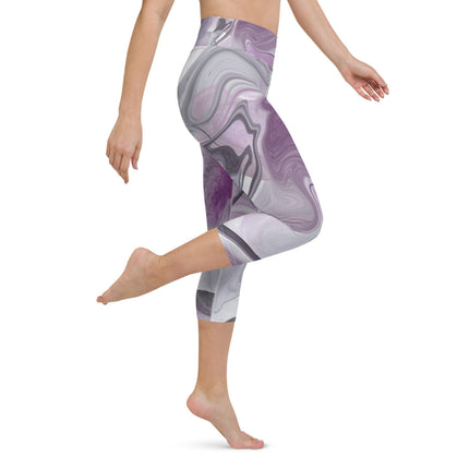 Marbled Purple Yoga Capri Leggings - Trump Tees