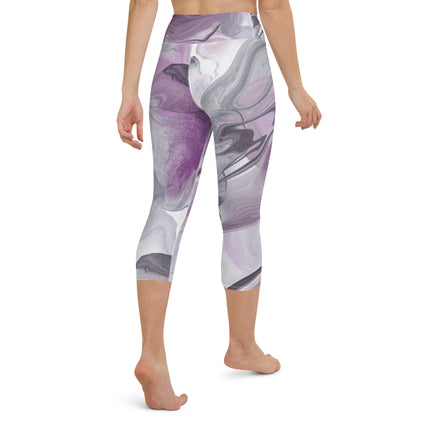 Marbled Purple Yoga Capri Leggings - Trump Tees