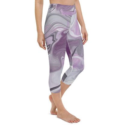 Marbled Purple Yoga Capri Leggings - Trump Tees