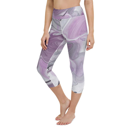 Marbled Purple Yoga Capri Leggings - Trump Tees