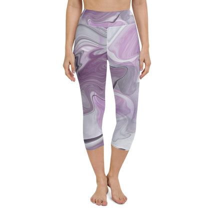 Marbled Purple Yoga Capri Leggings - Trump Tees