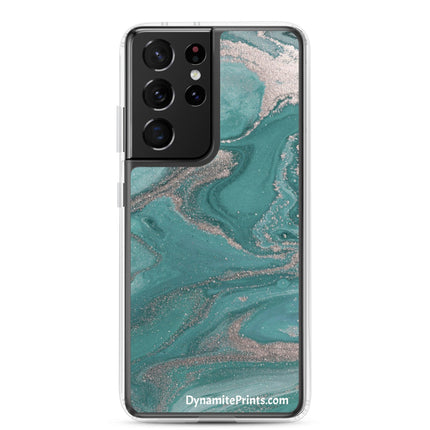 Marbled Teal Clear Case for Samsung® - Trump Tees