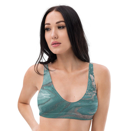 Marbled Teal padded bikini top - Trump Tees