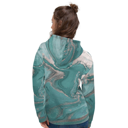 Marbled Teal Unisex Hoodie - Trump Tees