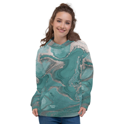 Marbled Teal Unisex Hoodie - Trump Tees