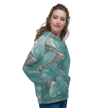 Marbled Teal Unisex Hoodie - Trump Tees