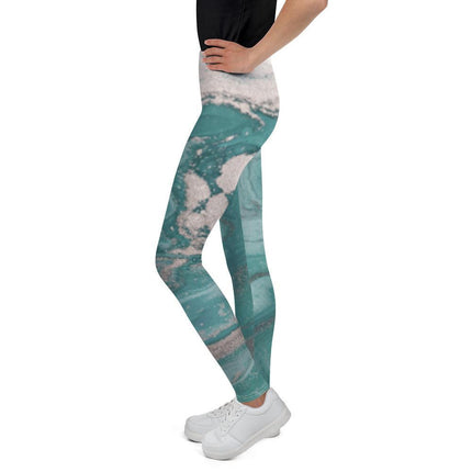 Marbled Teal Youth Leggings - Trump Tees