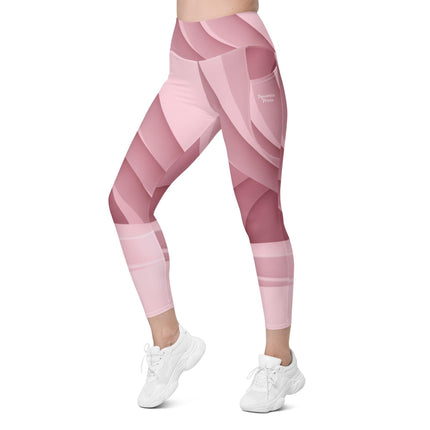 Mauve Ribbon Leggings With Pockets - Trump Tees