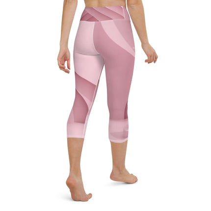 Mauve Ribbon Women's Yoga Capri Leggings - Trump Tees