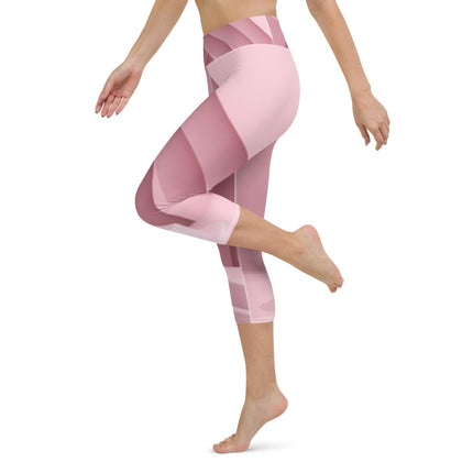 Mauve Ribbon Women's Yoga Capri Leggings - Trump Tees