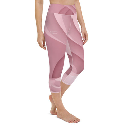 Mauve Ribbon Women's Yoga Capri Leggings - Trump Tees