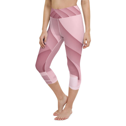 Mauve Ribbon Women's Yoga Capri Leggings - Trump Tees