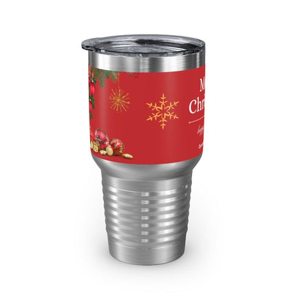 Merry Christmas & Happy New Year Ringneck Tumbler, 30oz - Trump Tees