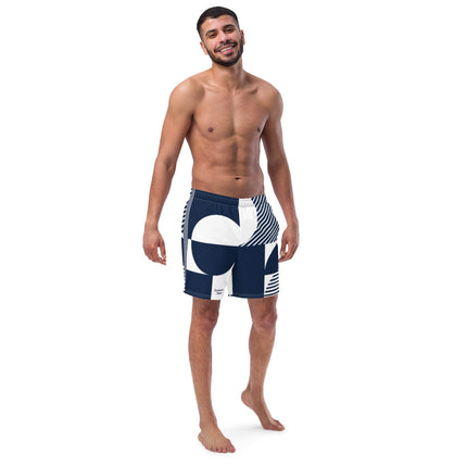 Navy Geometric Men's Boardshorts - Trump Tees