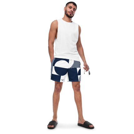 Navy Geometric Men's Boardshorts - Trump Tees