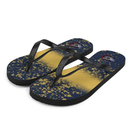 Navy & Gold Splatter Flip - Flops - Trump Tees