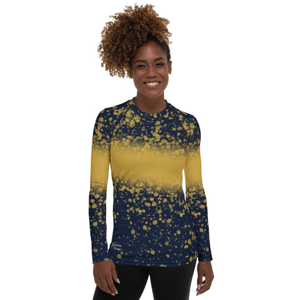 Navy & Gold Splatter Women's Rash Guard - Trump Tees