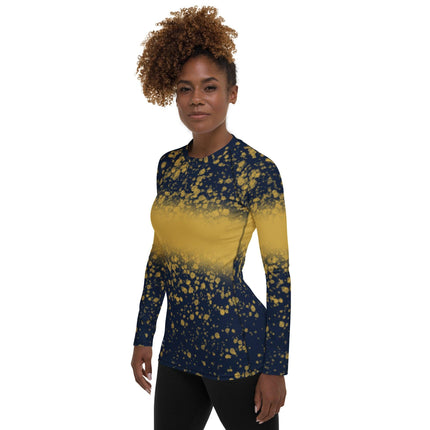 Navy & Gold Splatter Women's Rash Guard - Trump Tees