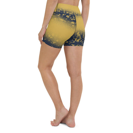 Navy & Gold Splatter Women's Yoga Shorts - Trump Tees