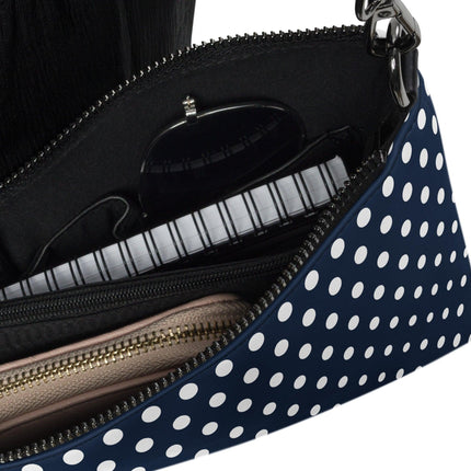 Navy & White Dots Crossbody Bag - Trump Tees