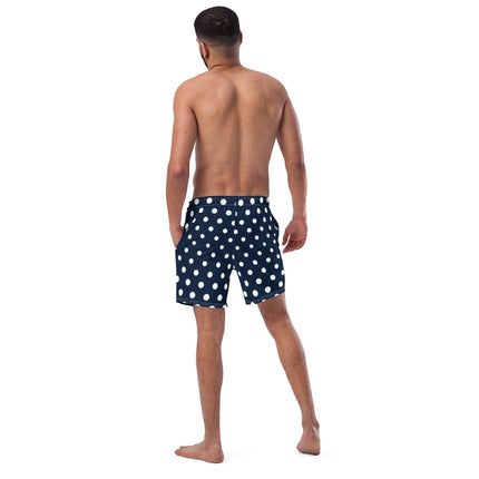 Navy & White Dots Men's Boardshorts - Trump Tees