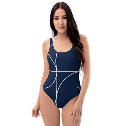 Navy & White Women's One - Piece Swimsuit - Trump Tees