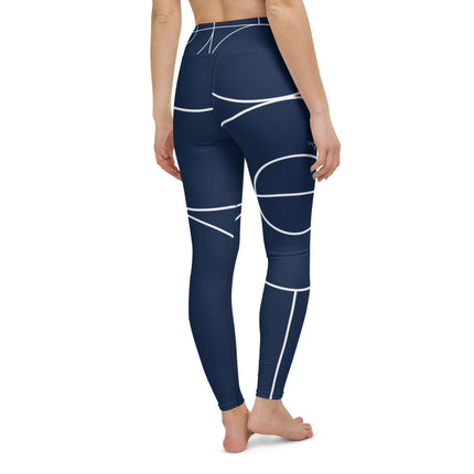 Navy & White Yoga Leggings - Trump Tees