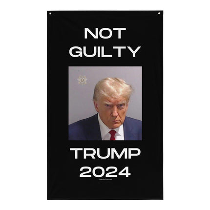 Not Guilty Trump 2024 Vertical Flag - Trump Tees