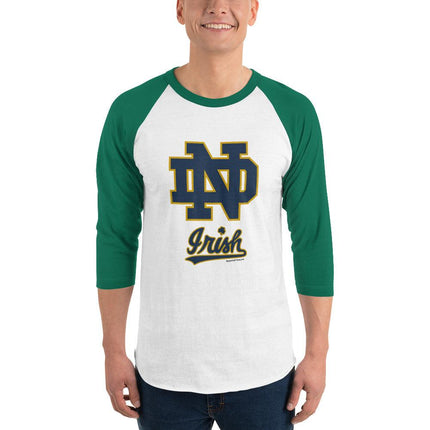 Notre Dame 3/4 Sleeve Raglan Shirt - Trump Tees