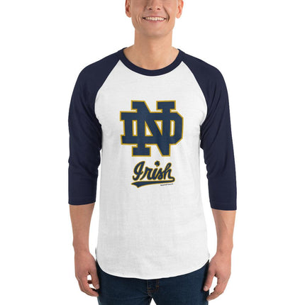 Notre Dame 3/4 Sleeve Raglan Shirt - Trump Tees