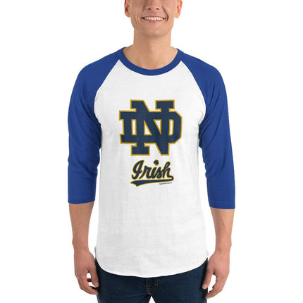 Notre Dame 3/4 Sleeve Raglan Shirt - Trump Tees