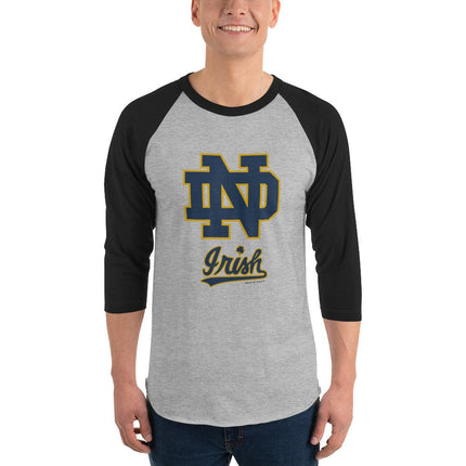 Notre Dame 3/4 Sleeve Raglan Shirt - Trump Tees