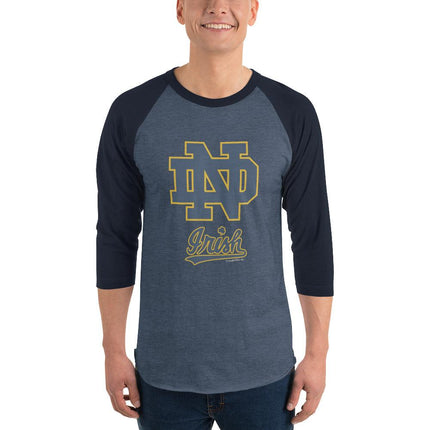 Notre Dame 3/4 Sleeve Raglan Shirt - Trump Tees