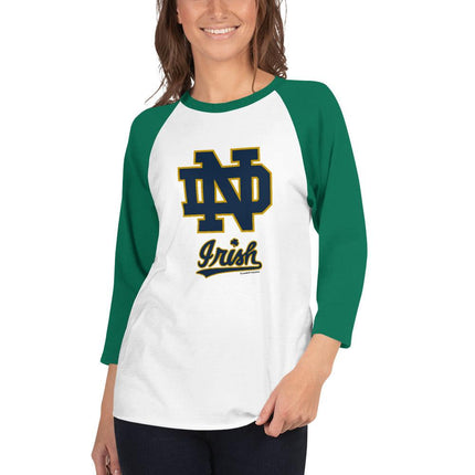 Notre Dame 3/4 Sleeve Raglan Shirt - Trump Tees