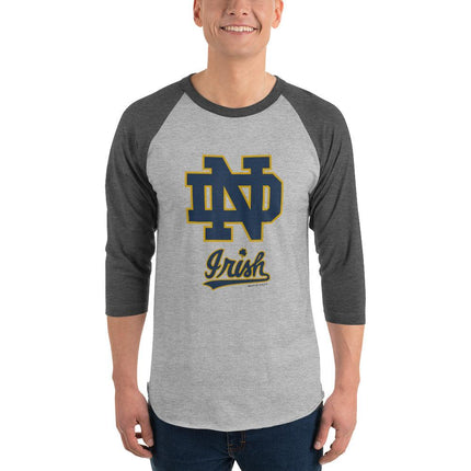 Notre Dame 3/4 Sleeve Raglan Shirt - Trump Tees