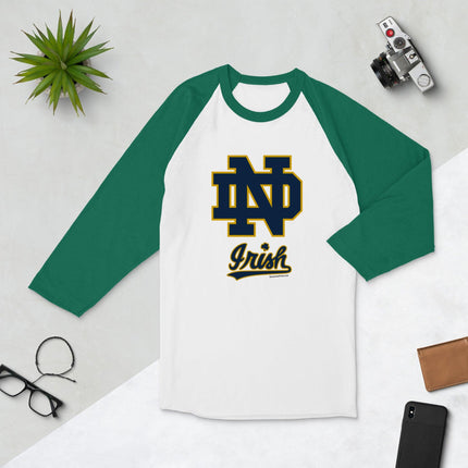 Notre Dame 3/4 Sleeve Raglan Shirt - Trump Tees