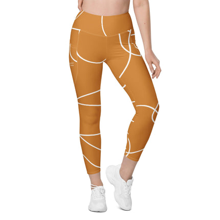 One Line Gold Leggings With Pockets - Trump Tees