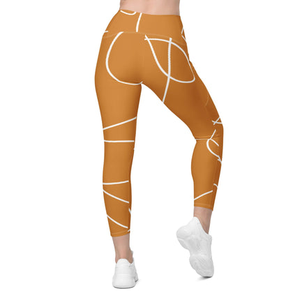 One Line Gold Leggings With Pockets - Trump Tees