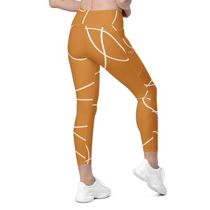 One Line Gold Leggings With Pockets - Trump Tees